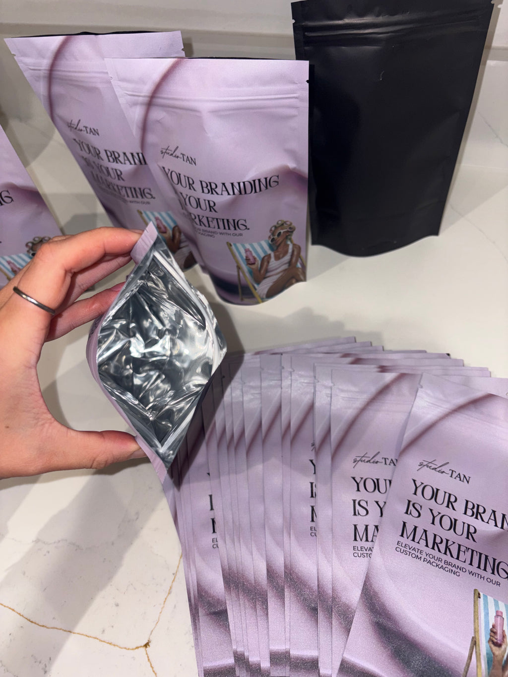 50PC X CUSTOM PRINTED PLASTIC POUCHES