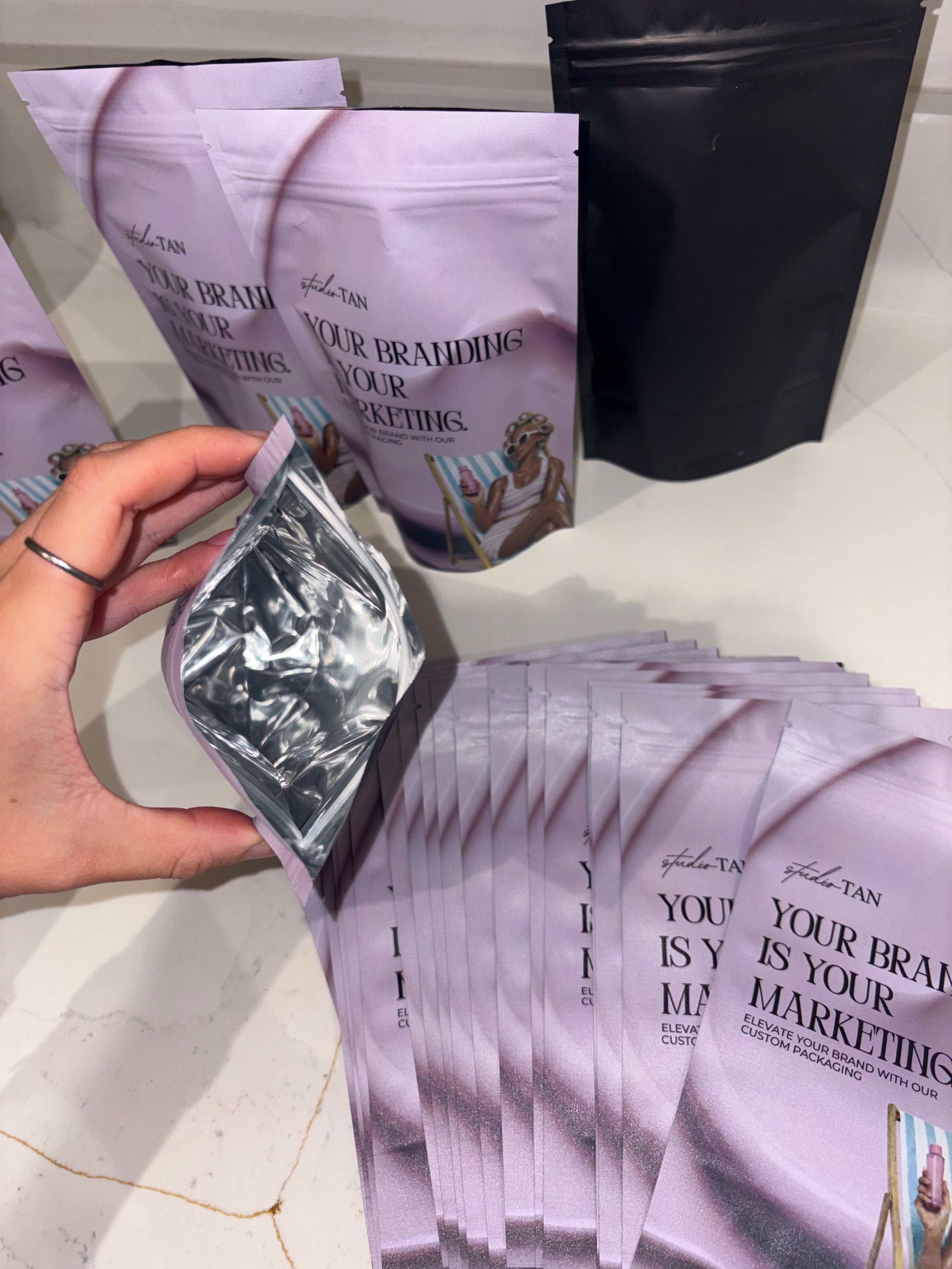 50PC X CUSTOM PRINTED PLASTIC POUCHES